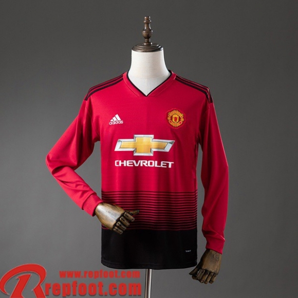 Manchester United Retro Maillots De Foot Domicile Homme Manche Longue 18 19 FG1301