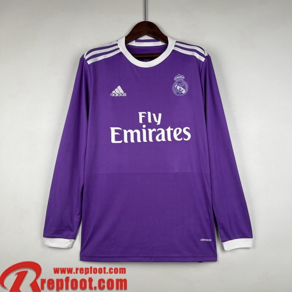 Real Madrid Retro Maillot De Foot Exterieur Homme Manche Longue 16 17 FG386