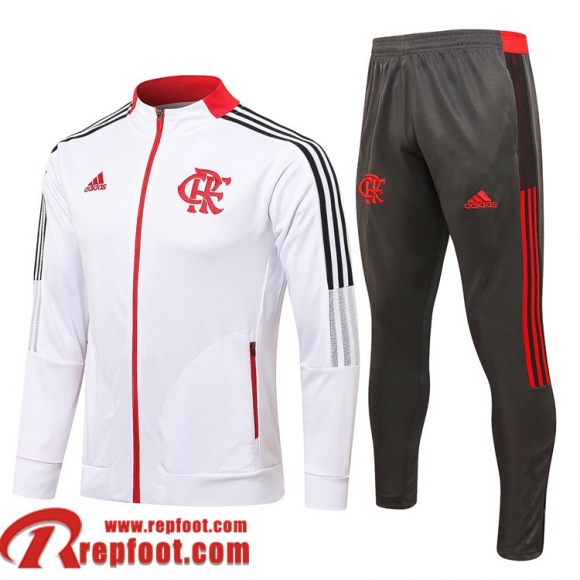 Flamengo Veste Foot 2021 2022 Homme Blanc bleu JK148