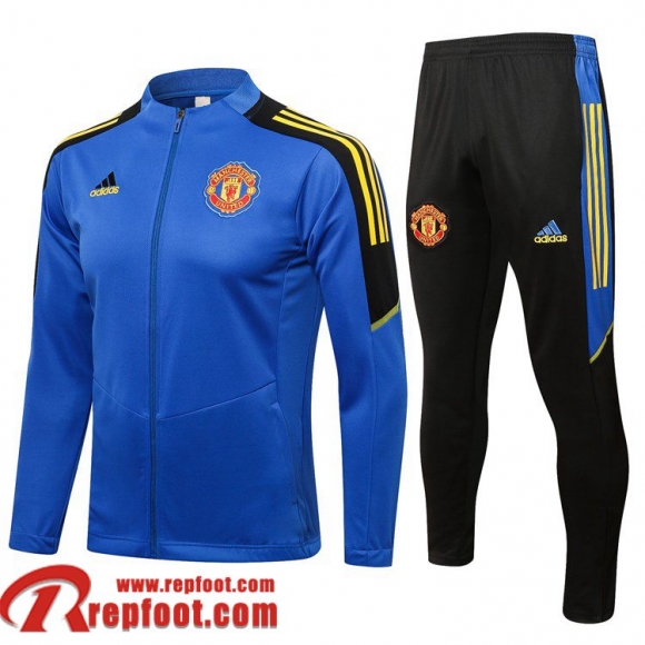 Manchester United Veste Foot 2021 2022 Homme bleu JK151