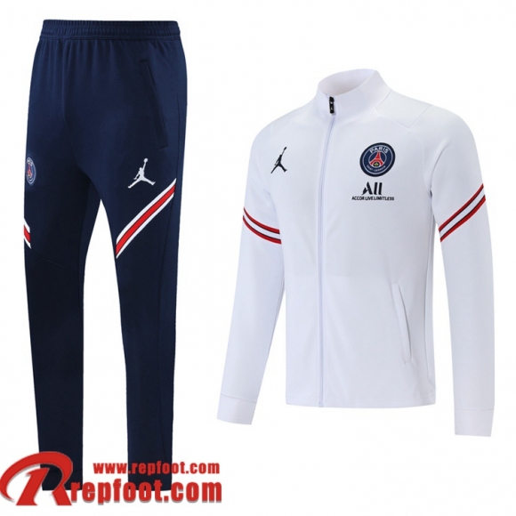 PSG Veste Foot 2021 2022 Homme blanche JK166