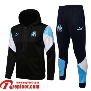 Olympique De Marseille Veste Foot - Sweat A Capuche 2021 2022 Homme le noir JK179