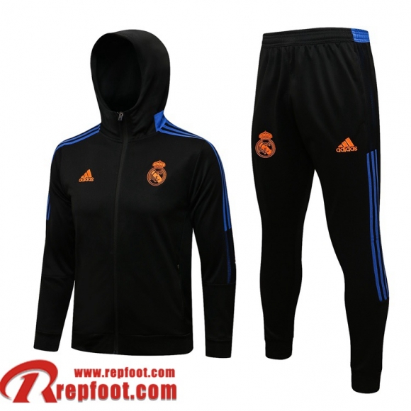 Real Madrid Veste Foot - Sweat A Capuche 2021 2022 Homme le noir JK186