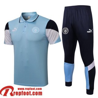 Manchester City Polo foot 2021 2022 Homme bleu ciel PL157