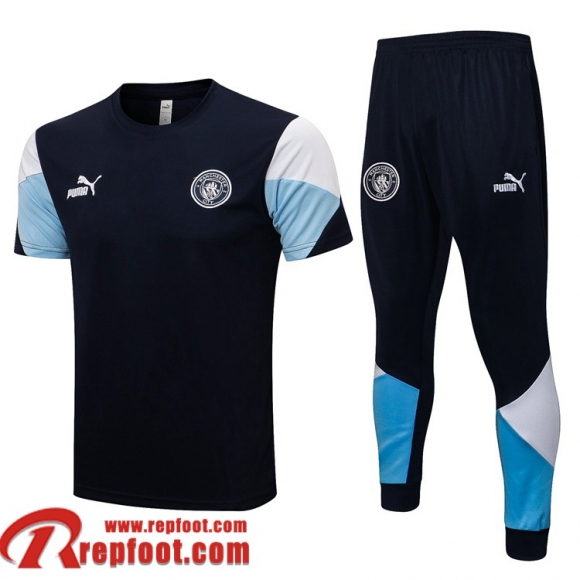 Manchester City T-Shirt 2021 2022 Homme bleu marine PL168