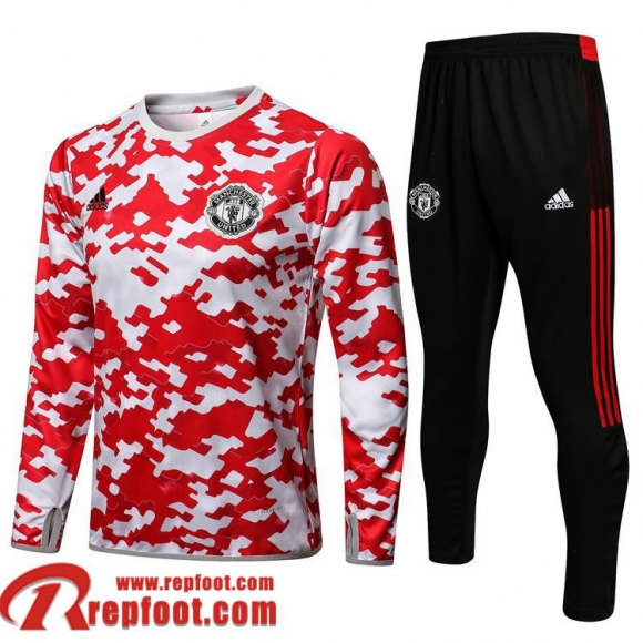 Manchester United Survetement de Foot 2021 2022 Homme rouge blanc TG137