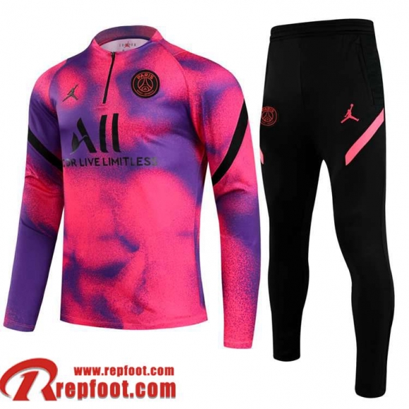 PSG Survetement de Foot 2021 2022 Enfant Mauve rose TK101