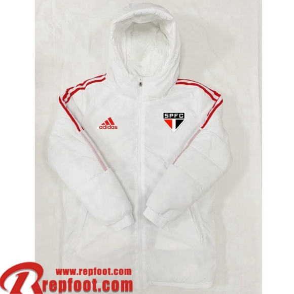 Doudoune Foot Sao Paulo Blanc Homme 22 23 DD119  Doudoune Foot Sao Paulo Blanc Homme 22 23 DD119