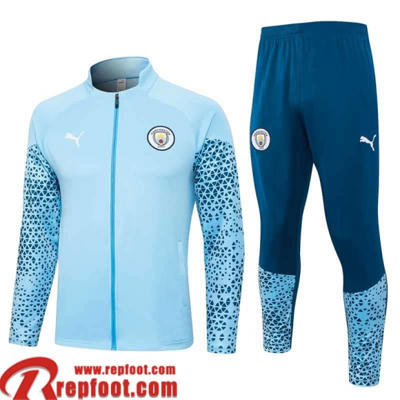 Manchester City Veste Foot bleu clair Homme 23 24 B45  Manchester City Veste Foot bleu clair Homme 23 24 B45