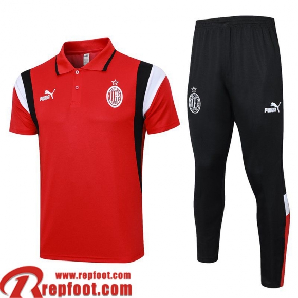 AC Milan Polo foot rouge Homme 23 24 E10 AC Milan Polo foot rouge Homme 23 24 E10