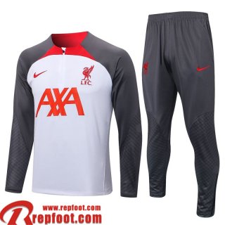 Survetement de Foot Liverpool Blanc Homme 22 23 TG517