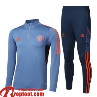 Survetement de Foot Manchester United bleu clair Homme 22 23 TG528