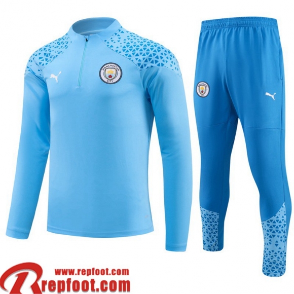 Manchester City Survetement de Foot bleu ciel Homme 23 24 A108