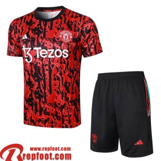 Manchester United Survetement T Shirt rouge Homme 23 24 A135