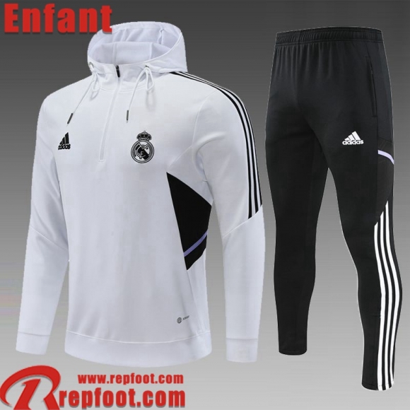 Sweatshirt Foot Real Madrid Blanc Enfant 22 23 TK386