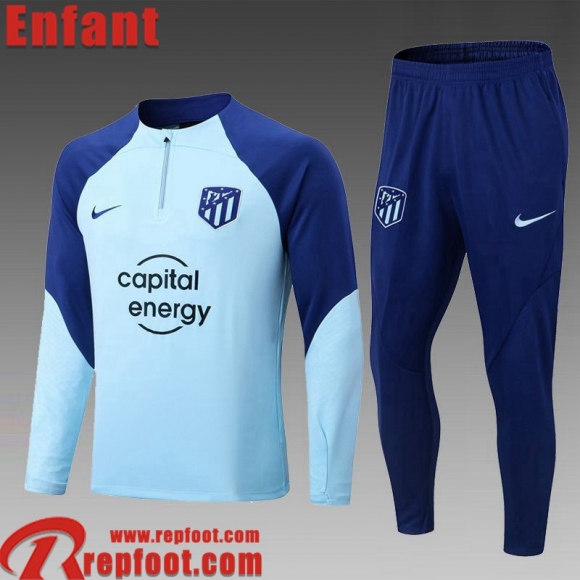 Survetement de Foot Atletico Madrid bleu ciel Enfant 22 23 TK396