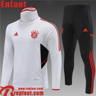 Survetement de Foot Bayern Munich Blanc Enfant 22 23 TK417