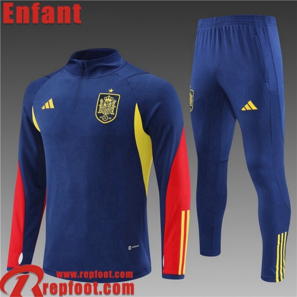 Survetement de Foot Espagne bleu Enfant 22 23 TK422 Survetement de Foot Espagne bleu Enfant 22 23 TK422