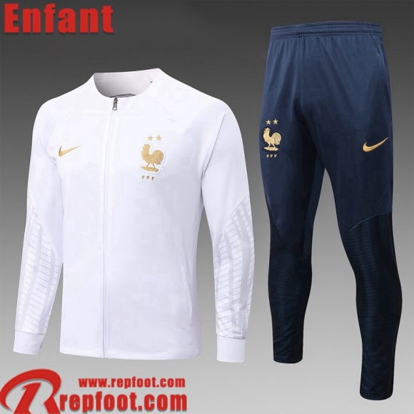 Veste Foot France Blanc Enfant 22 23 TK430