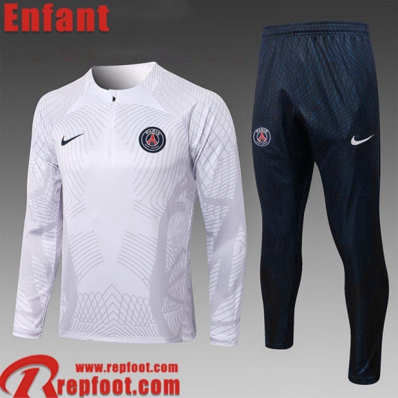 Survetement de Foot PSG Blanc Enfant 22 23 TK442