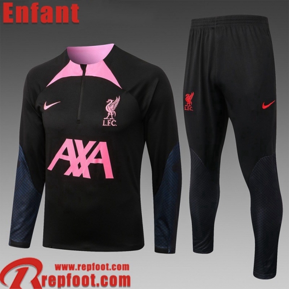 Survetement de Foot Liverpool Noir Enfant 22 23 TK463