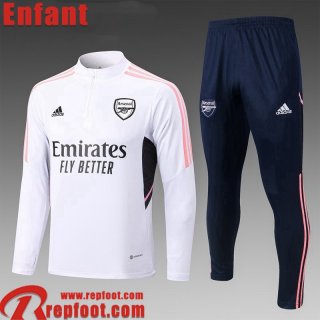 Survetement de Foot Arsenal Blanc Enfant 22 23 TK465