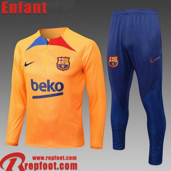 Survetement de Foot Barcelone jaune Enfant 22 23 TK475