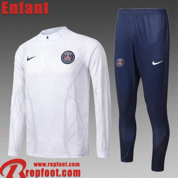 Survetement de Foot PSG Blanc Enfant 22 23 TK483