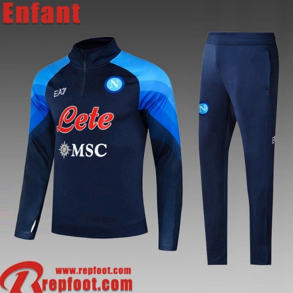 Survetement de Foot Naples bleu Enfant 22 23 TK485 Survetement de Foot Naples bleu Enfant 22 23 TK485