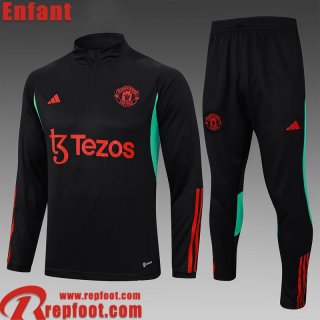 Manchester United Survetement de Foot noir Enfant 23 24 C38