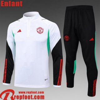 Manchester United Survetement de Foot Blanc Enfant 23 24 C39