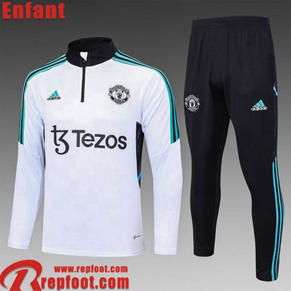 Manchester United Survetement de Foot Blanc Enfant 23 24 C40