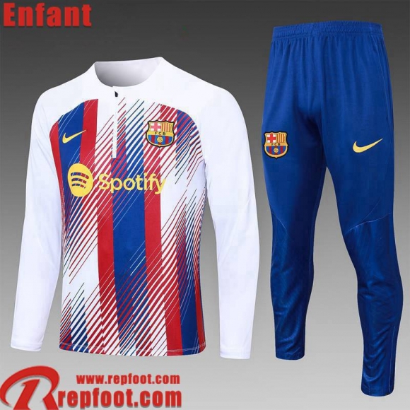 Barcelone Survetement de Foot Blanc Enfant 23 24 C44