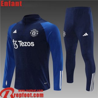 Manchester United Survetement de Foot bleu marine Enfant 23 24 C46