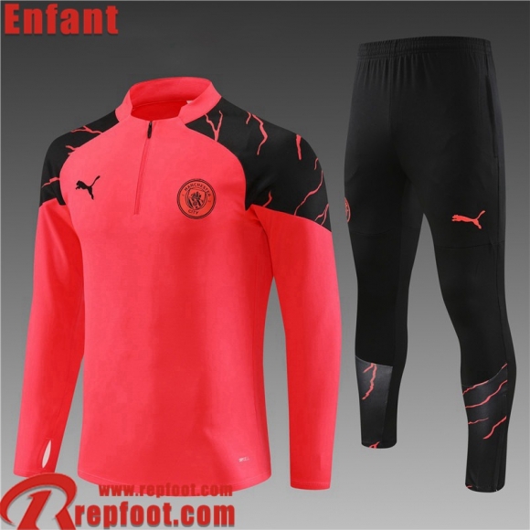 Manchester City Survetement de Foot rouge Enfant 23 24 C49