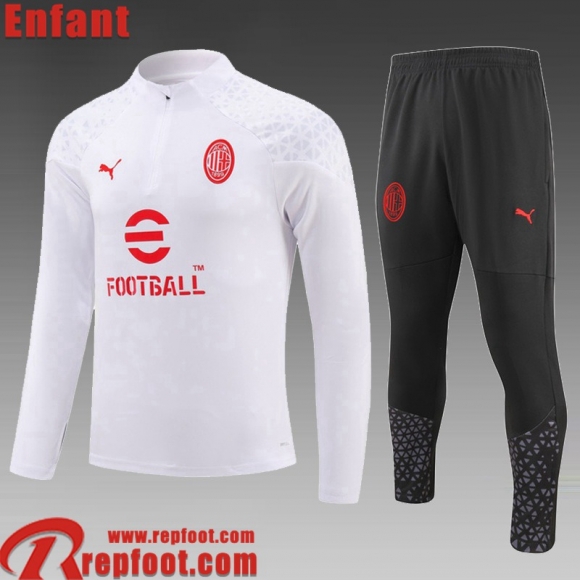 AC Milan Survetement de Foot Blanc Enfant 23 24 C55