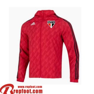 Coupe Vent - Sweat a Capuche Sao Paulo rouge Homme 22 23 WK157