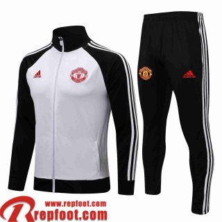 Manchester United Veste Foot blanc noir Homme 2021 2022 JK200