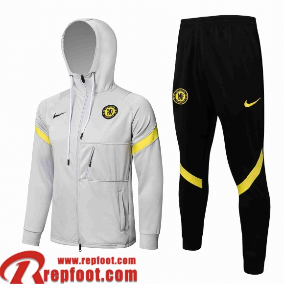 Chelsea Veste Foot - Sweat A Capuche gris Homme 2021 2022 JK220