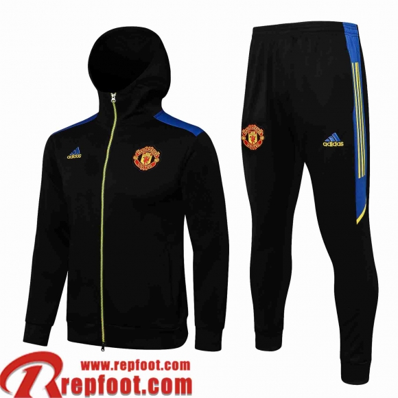 Manchester United Veste Foot - Sweat A Capuche le noir Homme 2021 2022 JK223