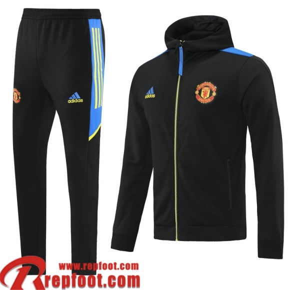 Manchester United Veste Foot - Sweat A Capuche le noir Homme 2021 2022 JK235