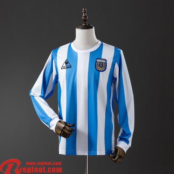 Argentine Retro Maillots De Foot Domicile Homme Manche Longue 1986 FG1075