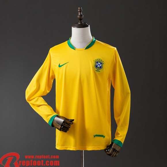 Bresil Retro Maillots De Foot Domicile Homme Manche Longue 2006 FG1114