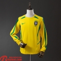 Bresil Retro Maillots De Foot Domicile Homme Manche Longue 2002 FG1115