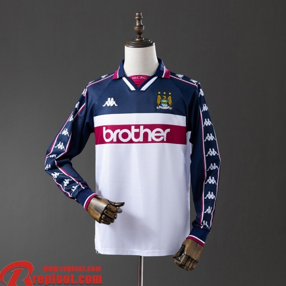 Manchester City Retro Maillots De Foot Exterieur Homme Manche Longue 97 98 FG1116