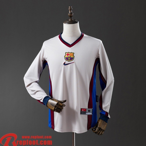 Barcelone Retro Maillots De Foot Exterieur Homme Manche Longue 98 99 FG1117