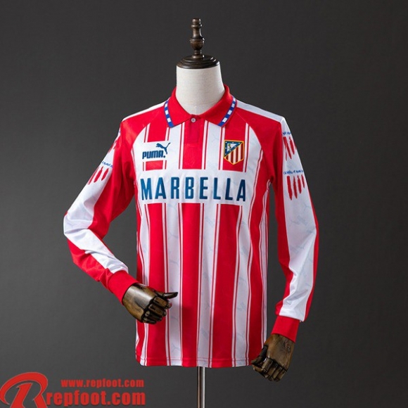 Atletico Madrid Retro Maillots De Foot Domicile Homme Manche Longue 94 95 FG1151