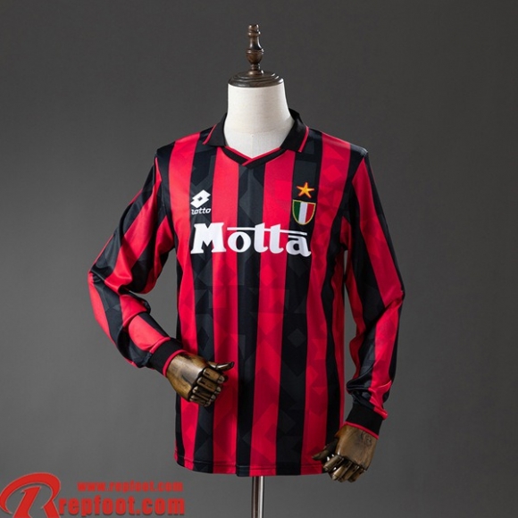 AC Milan Retro Maillots De Foot Domicile Homme Manche Longue 93 94 FG1189