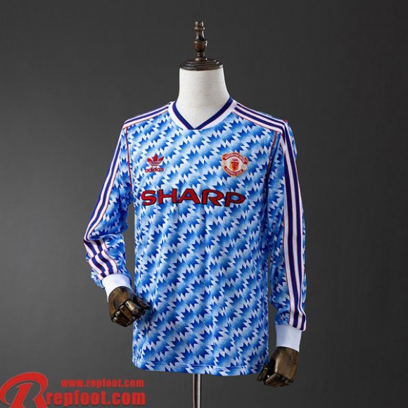 Manchester United Retro Maillots De Foot Exterieur Homme Manche Longue 90 92 FG851
