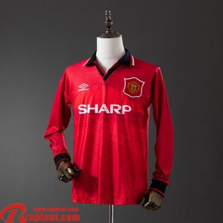 Manchester United Retro Maillots De Foot Domicile Homme Manche Longue 1994 96 FG852